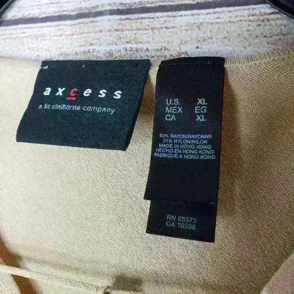 Axcess Liz Claiborne top tan and white size XL X-Large - Picture 7 of 7